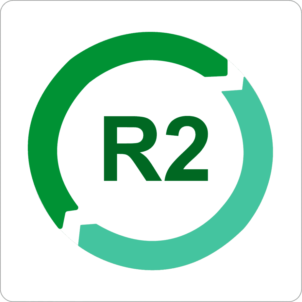 R2 certified logo representing responsible e-waste recycling and compliant IT asset disposition in Bangalore by Urbane Eco Recyclers