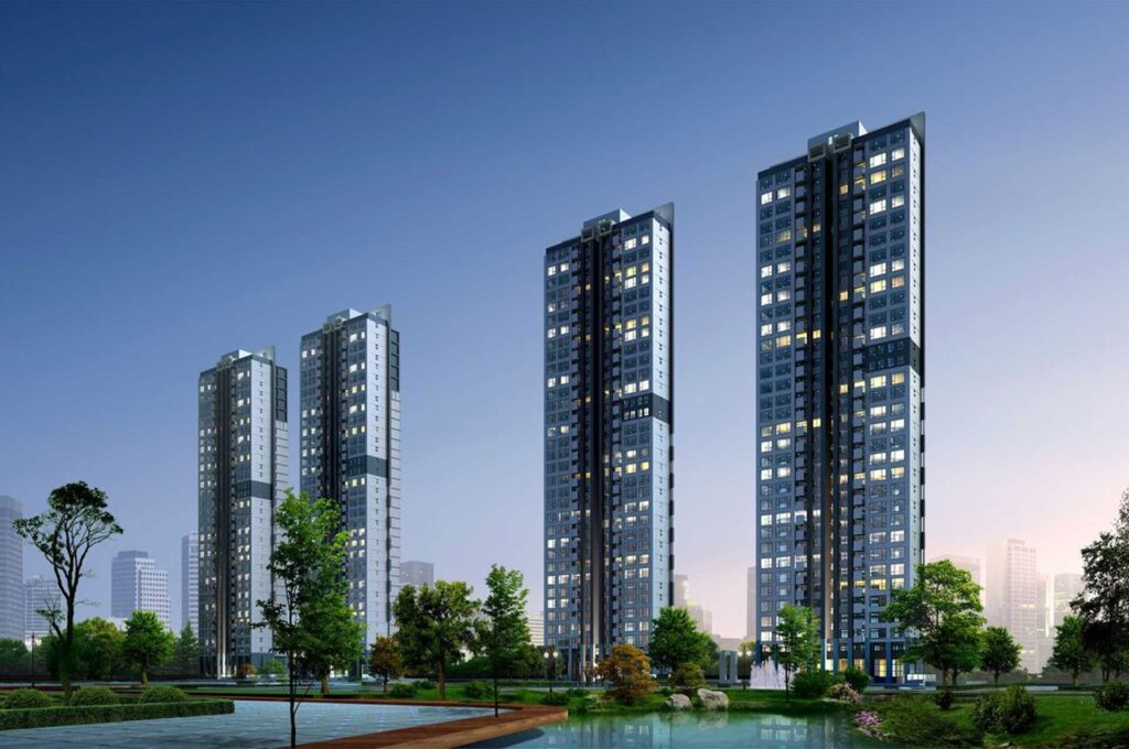 High-rise residential apartments showcasing corporate and community dry waste management programs in Bangalore by Urbane Eco Recyclers