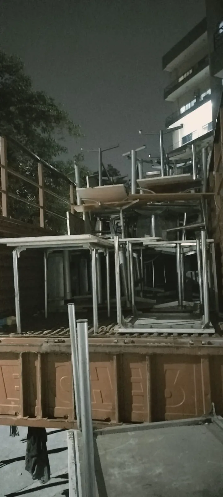 College campus strip out services Bangalore — science lab equipment disposal and classroom dismantling in progress
