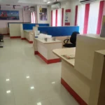 IT Park and Tech Office Dismantling Services in Bangalore Front-end customer service booths and cash counters at an active HDFC Bank branch before layout decommissioning.