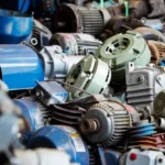 Manufacturing Units Industrial electric motors and heavy machinery parts collected for recycling by Urbane Eco Recyclers